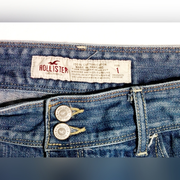 Hollister distressed Denim Mini Skirt Size 1‎ - Picture 4 of 7